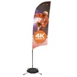 9' Streamline Razor Sail Sign Flag, 1-Sided, Scissor Base | https://www.bestnamebadges.com