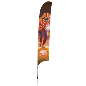 17' Streamline Razor Sail Sign Flag, 1-Sided, Ground Spike