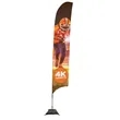 17' Streamline Razor Sail Sign Flag, 1-Sided, Scissor Base | https://www.bestnamebadges.com