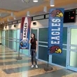 7' Streamline Rectangle Sail Sign Flag, 1-Sided, Scissor | https://www.bestnamebadges.com