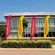 17' Premium Sabre Sail Sign Flag, 2-Sided, Scissor Base | https://www.bestnamebadges.com