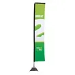 14.5' Premium Rectangle Sail Sign Flag 1-Sided, Scissor Base | https://www.bestnamebadges.com
