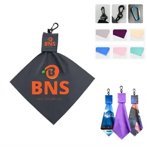 Full Color Microfiber Cleaning Cloth With Keychain Pouch