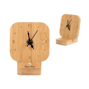 Cade Bamboo Desk Clock | https://www.bestnamebadges.com