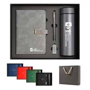Luxurious Gift Set: A5 PU Notebook, Thermos, USB & Pen