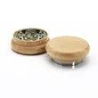 Two Layer Solid Wood Magnet Smoke Grinder | https://www.bestnamebadges.com