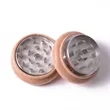 Two Layer Solid Wood Magnet Smoke Grinder | https://www.bestnamebadges.com