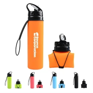 20 Oz Silicone Foldable Folding Sports Bottle