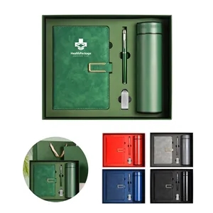 Luxurious Gift Set: A5 PU Notebook, Thermos, USB & Pen