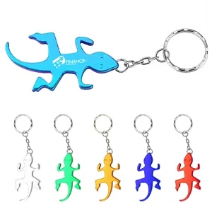 Gecko Shape Bottle Opener Keyring