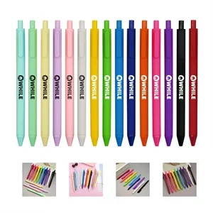 Plastic 0.5mm Fine Point Retractable Gel Pens W/ Black Ink