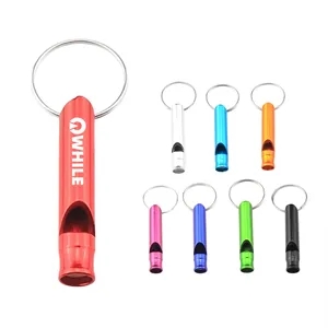 Mini Aluminum Emergency Whistle W/ Keychain