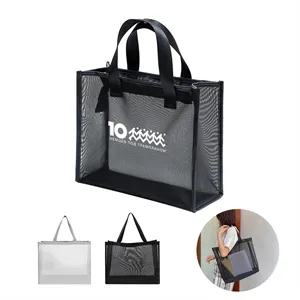 Large Nylon Mesh Beach Tote Bag W/ Handle 15.7"x13.7"x5"