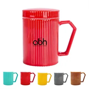Custom 12 Oz Creative Striped Ceramic Mug