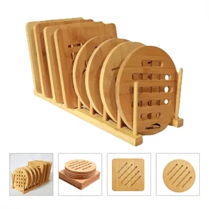 Bamboo Trivet Mat Pot Wooden Pad Cup Coaster