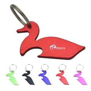 Duck shape bottle opener key chain