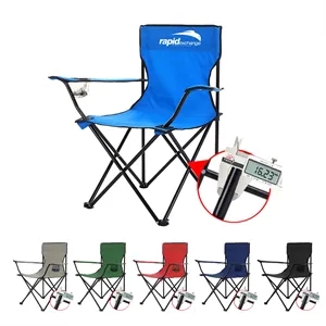 Portable Folding Camping Chair W/ Cup Holders & Carry Bag