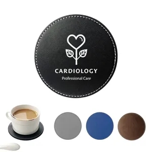Round PU Leather Coaster