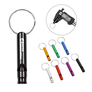 Mini Aluminum Emergency Whistle W/ Keychain