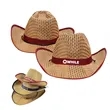 Straw Cowboy Hat With Customizable Band | https://www.bestnamebadges.com