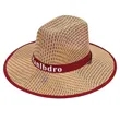 Straw Cowboy Hat With Customizable Band | https://www.bestnamebadges.com