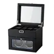 Standing 2-Slot Watch Winder + 8-Slot Storage Box With Light | https://www.bestnamebadges.com