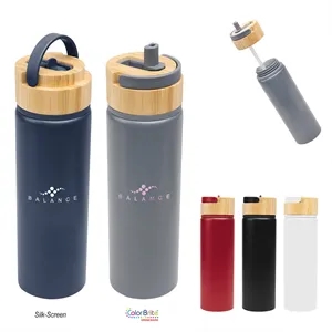 27 Oz. Ellis Recycled Aluminum Bottle With Bamboo Lid | https://www.bestnamebadges.com
