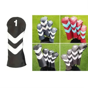 PU Leather Golf Head Cover   Embroidery