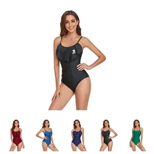 Women'S One Piece Swimsuit Ruffled Lace Up Monokini