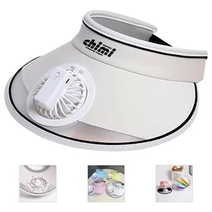 Sun Visor Hat with Fan Wide Brim Beach Cap