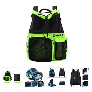 Mesh Drawstring Backpack with Shoe Bag