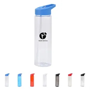 24 Oz Sports Water Bottle Straw Plastic Cup