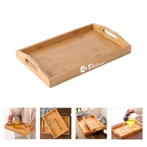 Rectangle Bamboo Tray With Handles