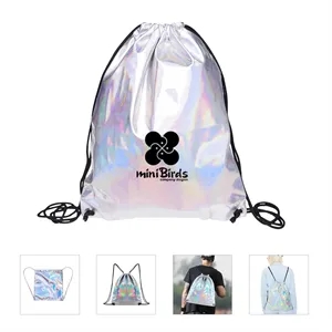 Laser Holographic Reflective Drawstring Bag