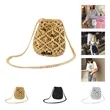 Cotton Linen String Drawstring Crossbody Beach Woven Bag | https://www.bestnamebadges.com