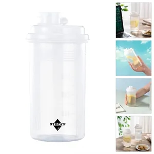 17.5oz Plastic clear graduated water bottle