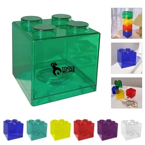 PS Clear Building Block Coin Bank