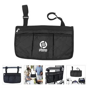 Wheelchair Side Armrest Bag W/ Reflective Stripe 13"x7.8"