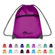 Large Polyester Drawstring Backpack W/Front Zipper Pocket | https://www.bestnamebadges.com