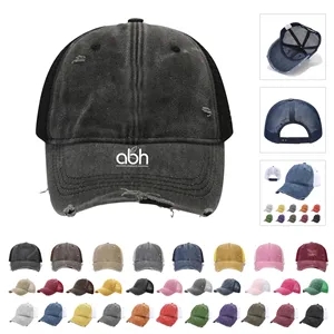 Pigment Dyed Washed Distressed Trucker Cap
