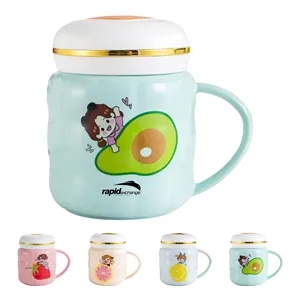 Custom 12 oz Cute Coffee Mug with lid