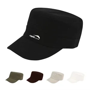 Polyester Unisex Flat Top Cap Military Hat