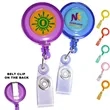Transparent Round Badge Reel Holder w/ Match Color Strap | https://www.bestnamebadges.com