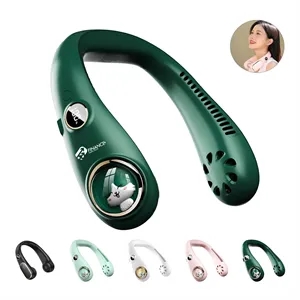 Mini Neck Fan LED USB Rechargeable Bladeless Cooler