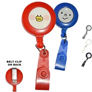 Matching Strap Color Round Badge Reel Holder w/ Belt Clip | https://www.bestnamebadges.com