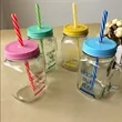 15 oz. Colored Mason Jars with Straw | https://www.bestnamebadges.com