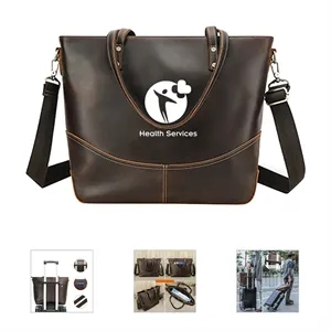 Genuine Leather Large handheld Laptop Cross body Bag