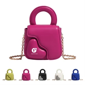 Elegant Metal Chain Crossbody Purse W/ Mini Mirror