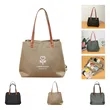 Leather Nylon Shoulder Tote Bag | https://www.bestnamebadges.com