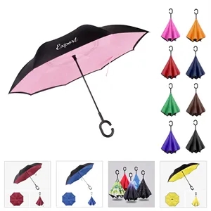 C Shaped Handle Reverse Umbrella